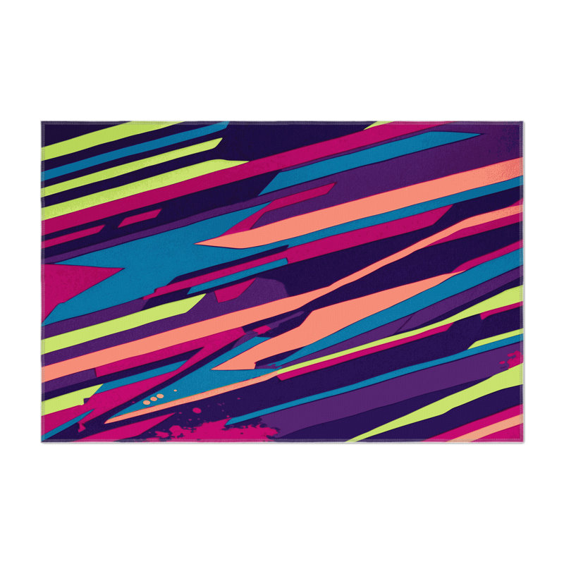 Cyber Glow Indoor And Outdoor Area Rug, Rectangle 3' x 5'