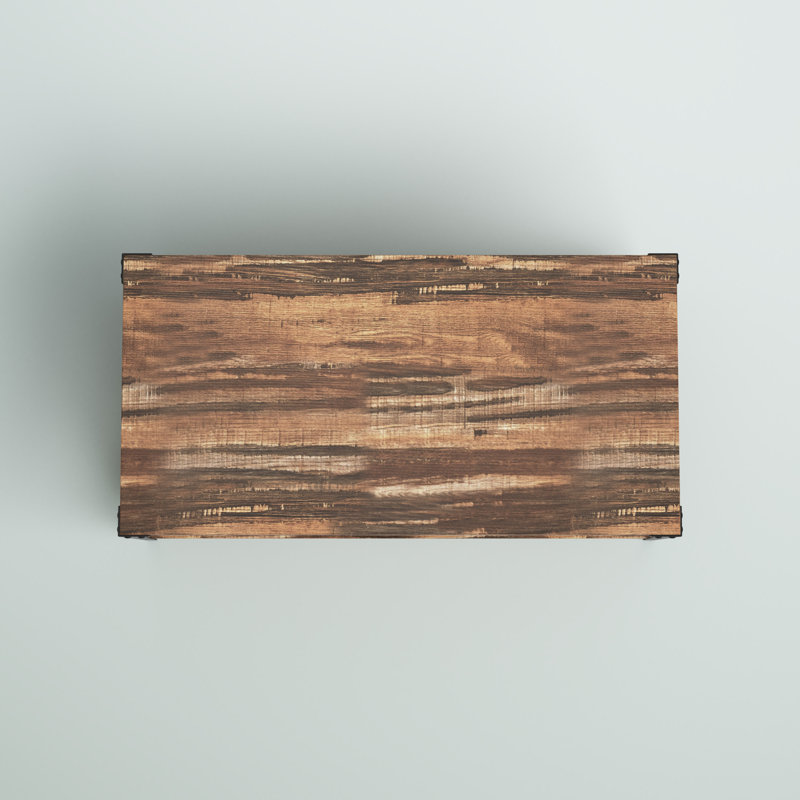 Elegantly Rustic Industrial Coffee Table with Metal Legs and Distressed Wood