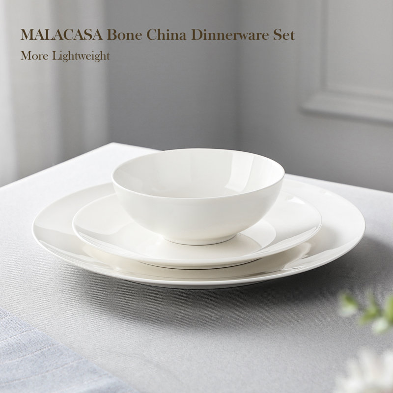 12 Piece Bone China Dinnerware Set - Service for 4
