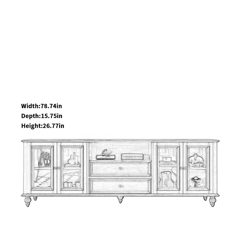 Meuble télé Creative Creative, 26.77"H x 78.74"L x 15.75"W, Noir