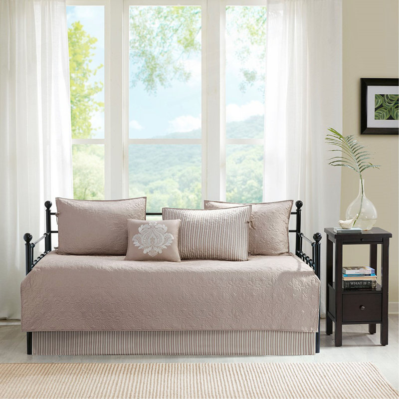 6 Piece Reversible Daybed Cover Set Daybed, Khaki