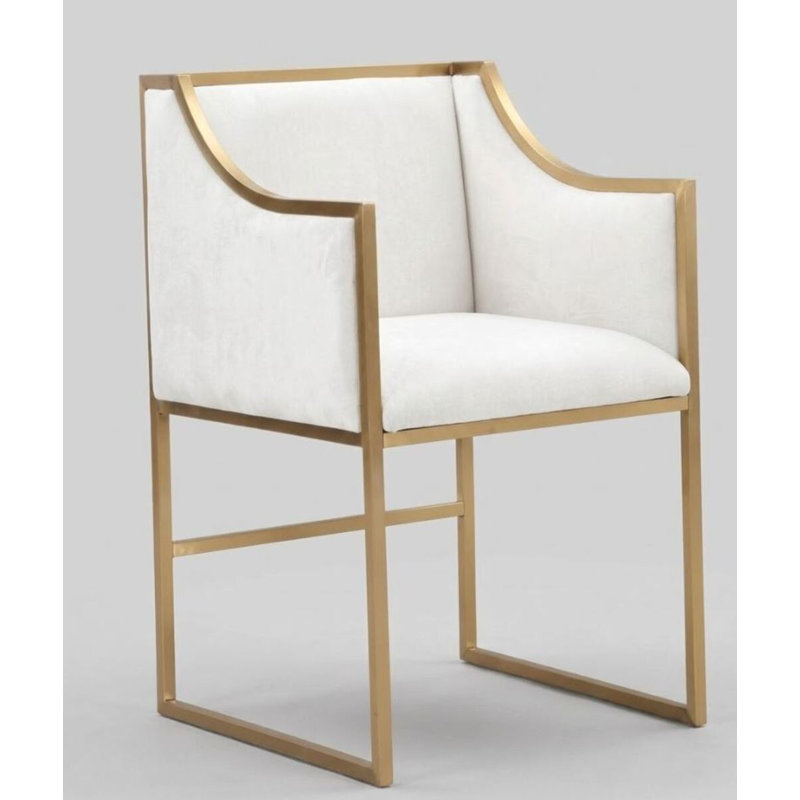 Chaise Alleb, Blanc, Or