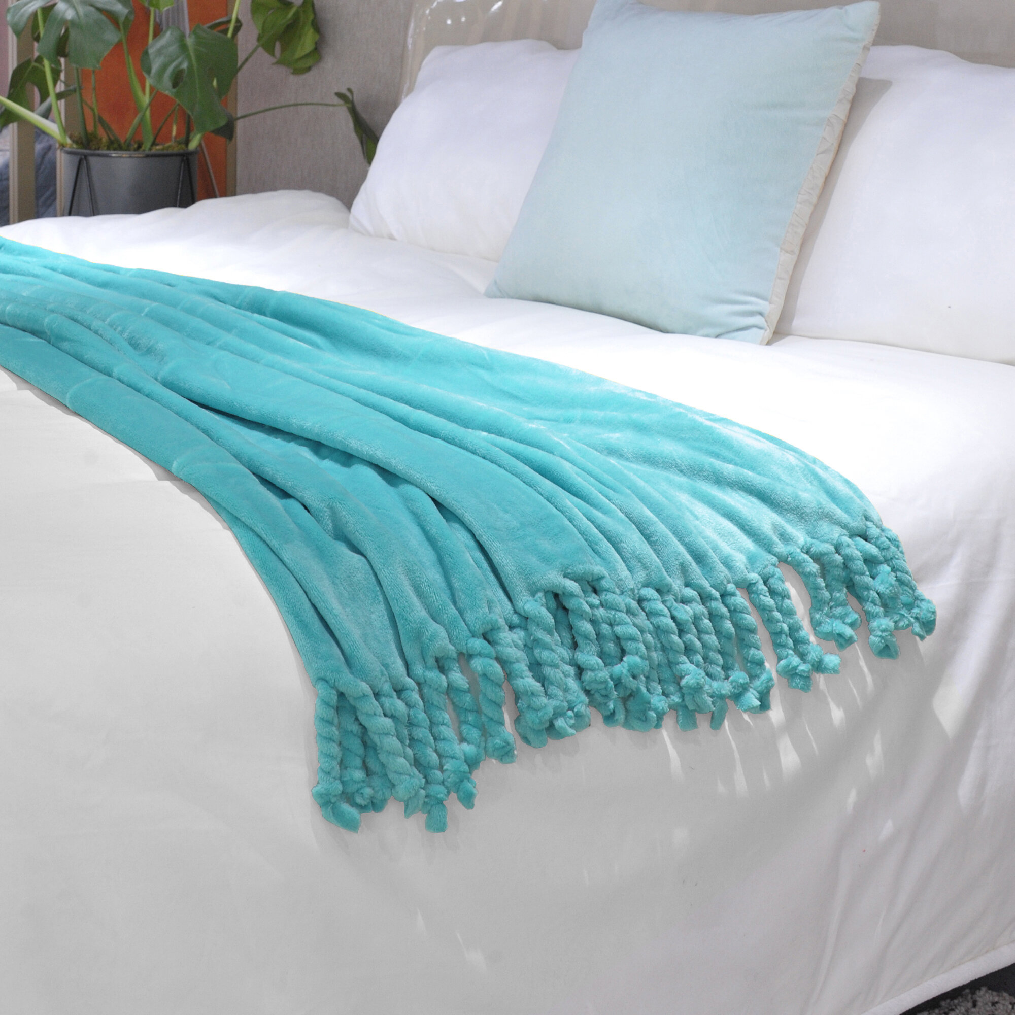 Soderlund Flannel Fleece Braided Throw