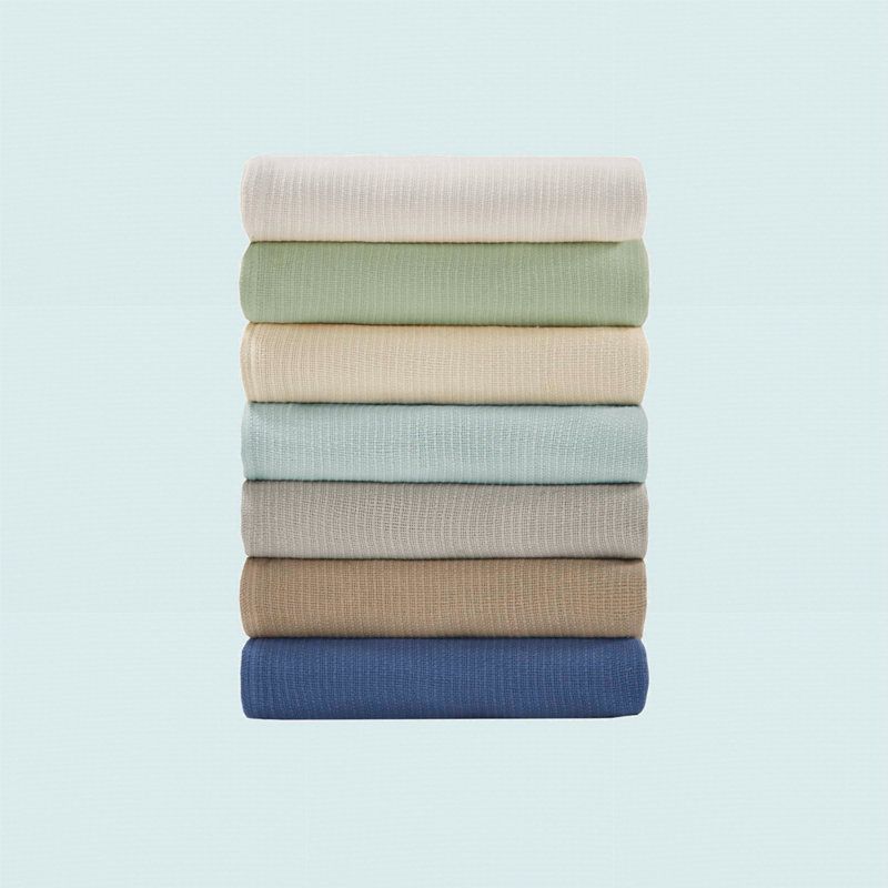 1 PCS Queen Cotton Blanket Green, Twin
