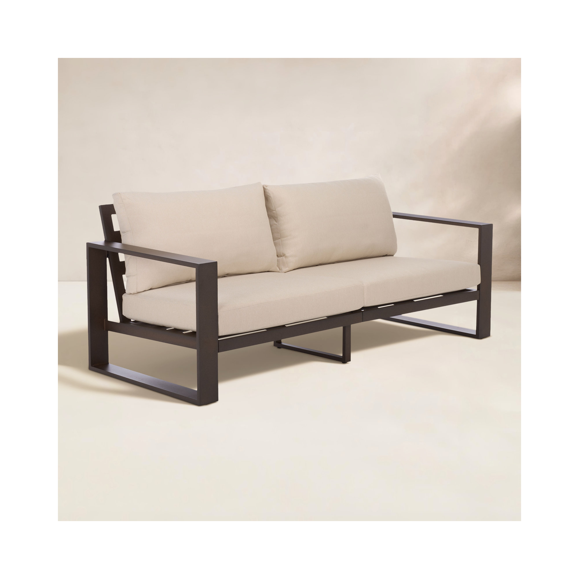 Dwyer Aluminum Outdoor Sofa, Brown