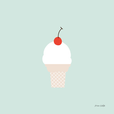 «Ice Cream Cone II» par Ann Kelle, impression sur toile tendue