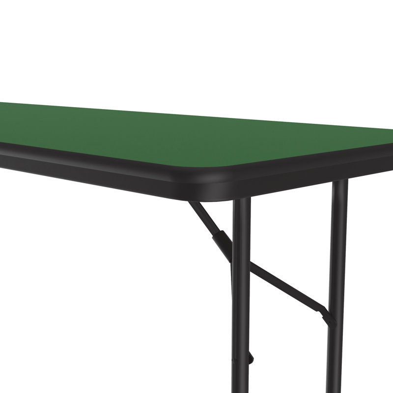 Table pliante portative rectangulaire, H 29 po x L 96 po x l 24 po, Vert / noir