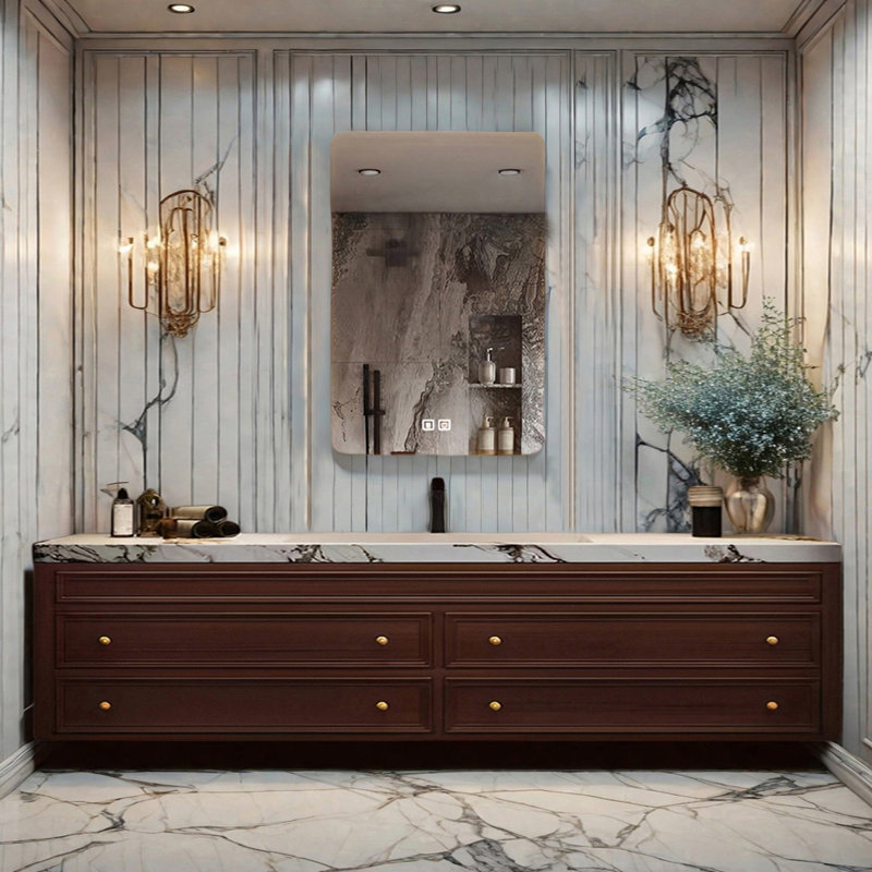 Armoire de salle de bain moderne française, H 19,68 po x l 70,86 po x P 19,68 po