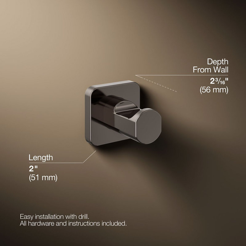 Parallel Robe Hook, Gray
