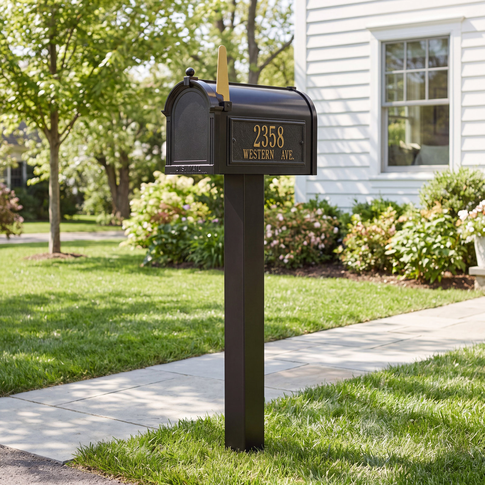 Premium Post-Mounted Mailbox, Yes, Black