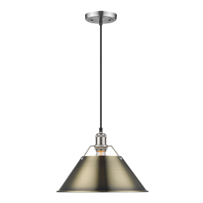 Weatherford 1 - Light Pendant, Pewter, Aged Brass, 131.5" H x 14" W x 14" D
