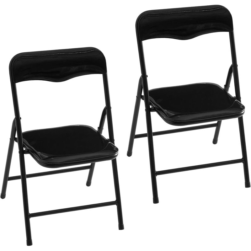  Chaise pliante rembourrée, ensemble de 2, Noir