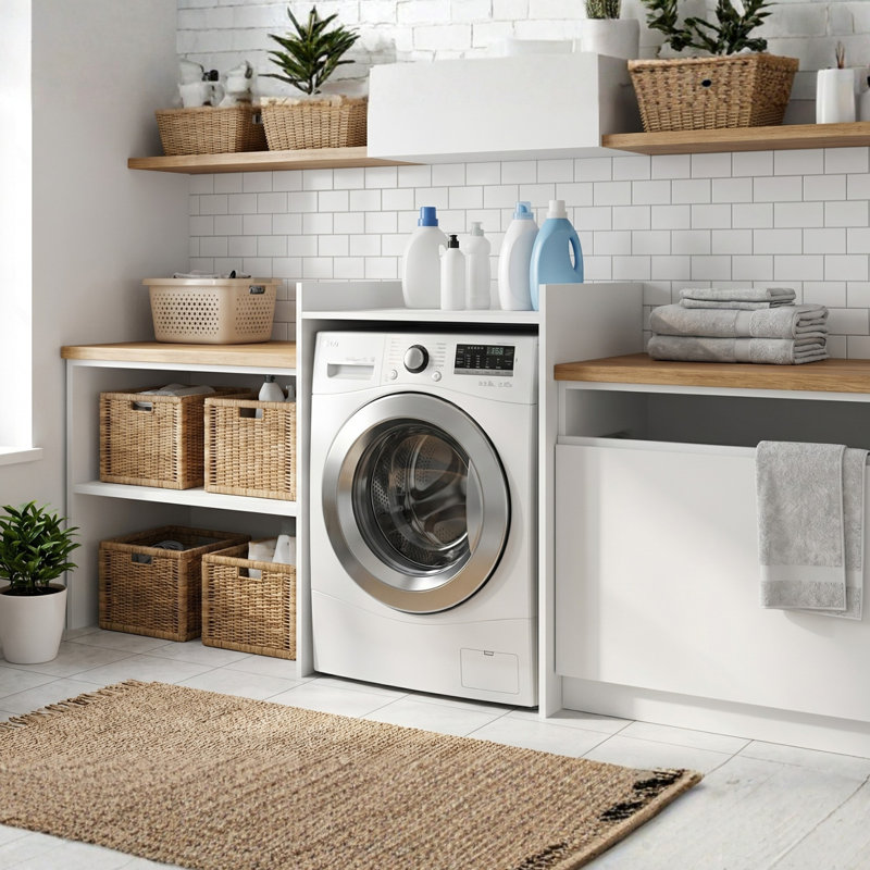 MDF/Chipboard Laundry Cart, White