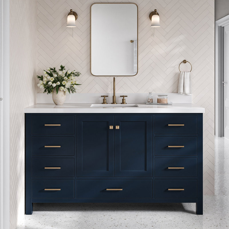 Cambridge 61'' W Single Vanity, Midnight Blue, Rectangular