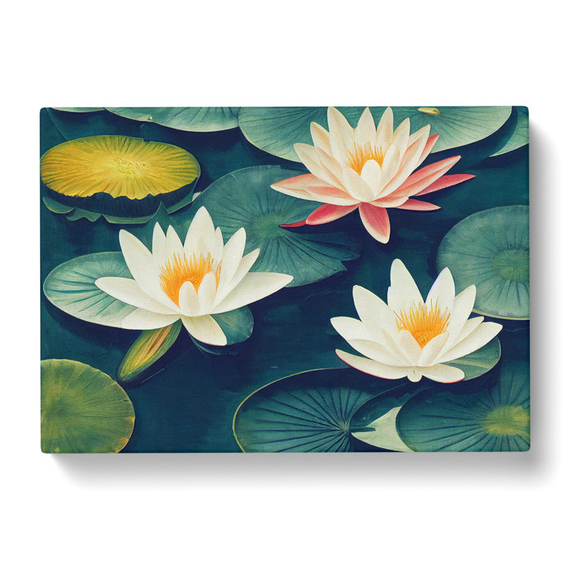 Sacred Water Lily - Wrapped Canvas, 40cm H x 60cm W x 3cm D