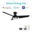 Ventilateur de plafond intelligent de 52 pouces avec télécommande Kreis, ensemble d'éclairage inclus, fonctionne avec l'assistant Google, Amazon Alexa et les raccourcis Siri.