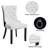 Kingson Modern Glam Tufted Two-Tone Dining Chair with Nailhead Trim & Back Pull Ring-9081318-64230965