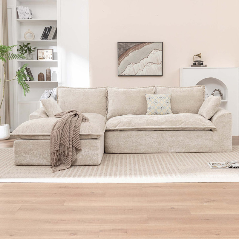 Canapé modulaire en L avec assise profonde