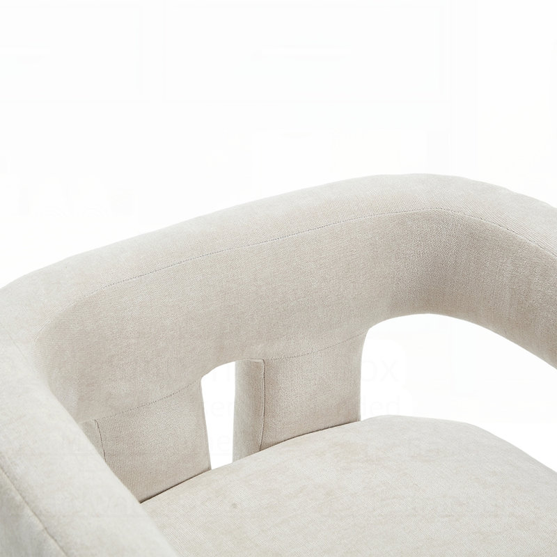 Chaises d'appoint rembourrées en tissu, 2 pièces / ensemble, Beige