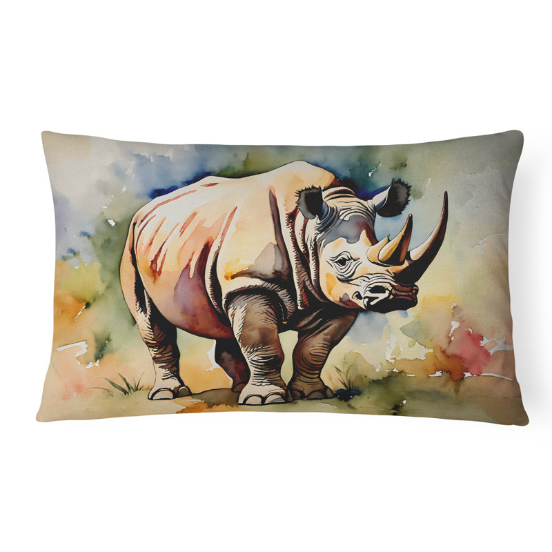 Rhinoceros Throw Pillow