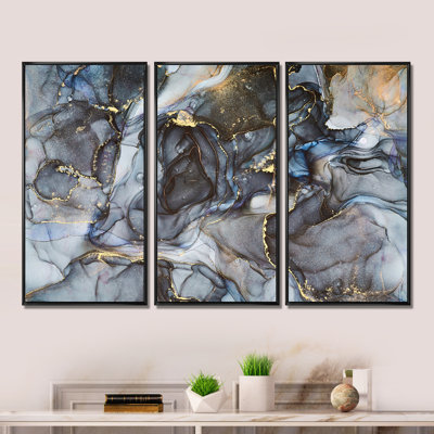 3 pièces, cadre flottant, impression sur toile