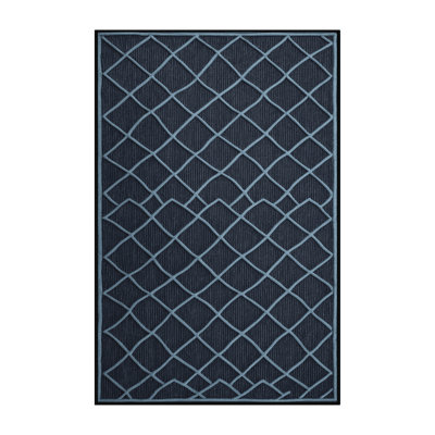 Machine Washable Trellis Grey Area Rug