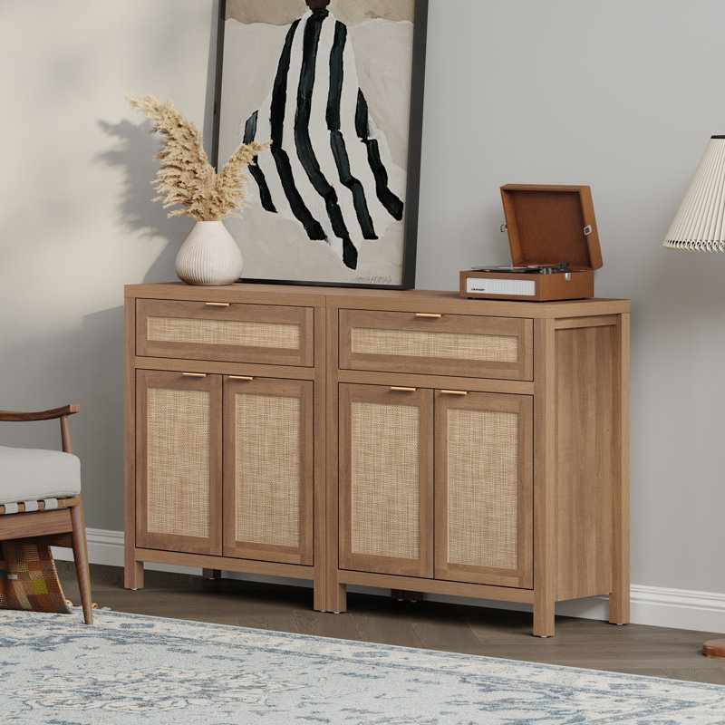 Buffet 30 po avec 1 tiroir et 2 portes Safura, Chêne naturel