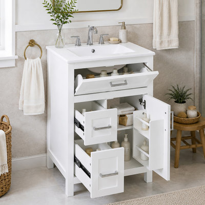 Meuble-lavabo 24 po avec tiroir rabattable