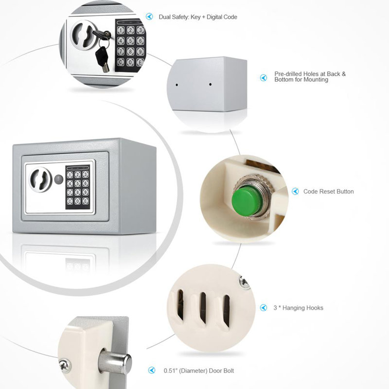 Safe Box Lock, Light Grey