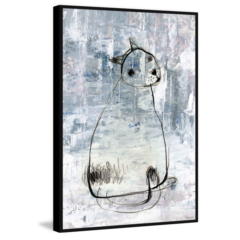 « cat outline »-cadre de cadre flottant, reproduction d’art sur toile, H 18 po x l 12 po x P 1,5 po