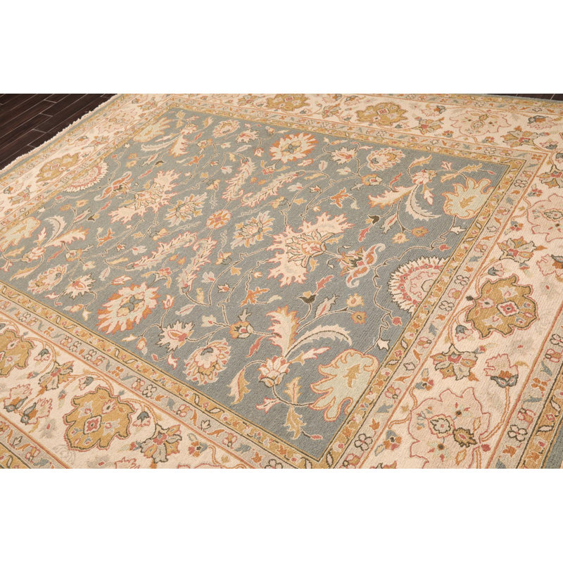 Tapis unique en laine noué à la main 8 pi x 9 pi 10 po Kaci-Rose