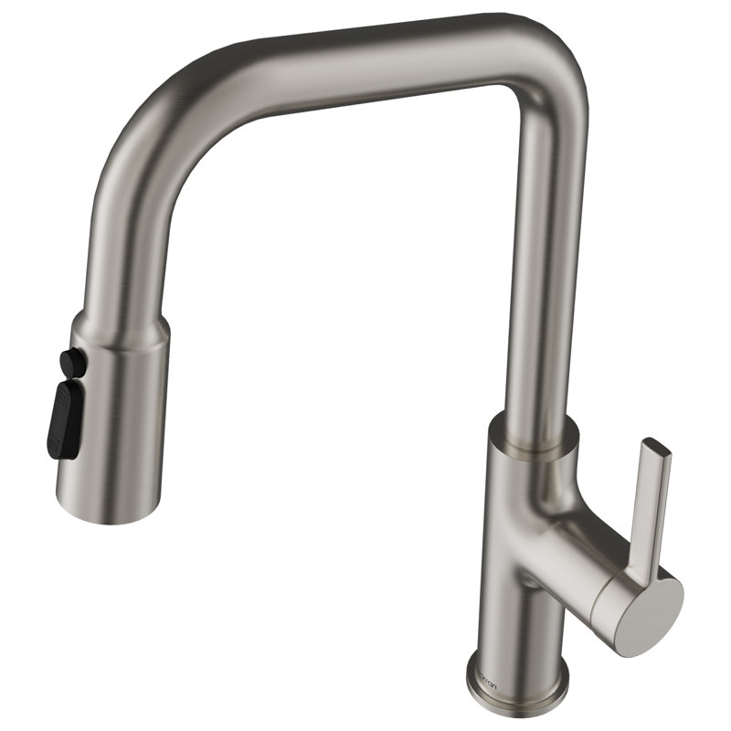 Karran Stalbridge Single Handle Pull-Down Sprayer Kitchen Faucet in Spot-Free, Stainless Steel