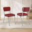 Chaises d'appoint rembourrées rouges et chromées (ensemble de 2)-1351935602-1351935601