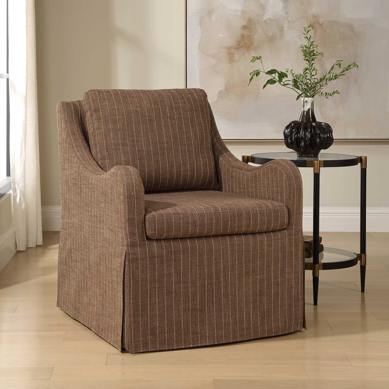 Chaise pivotante à fines rayures Uttermost Luisa