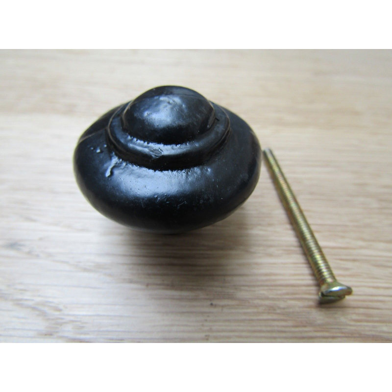 Clem 35mm Diameter Mushroom Knob, Black Antique