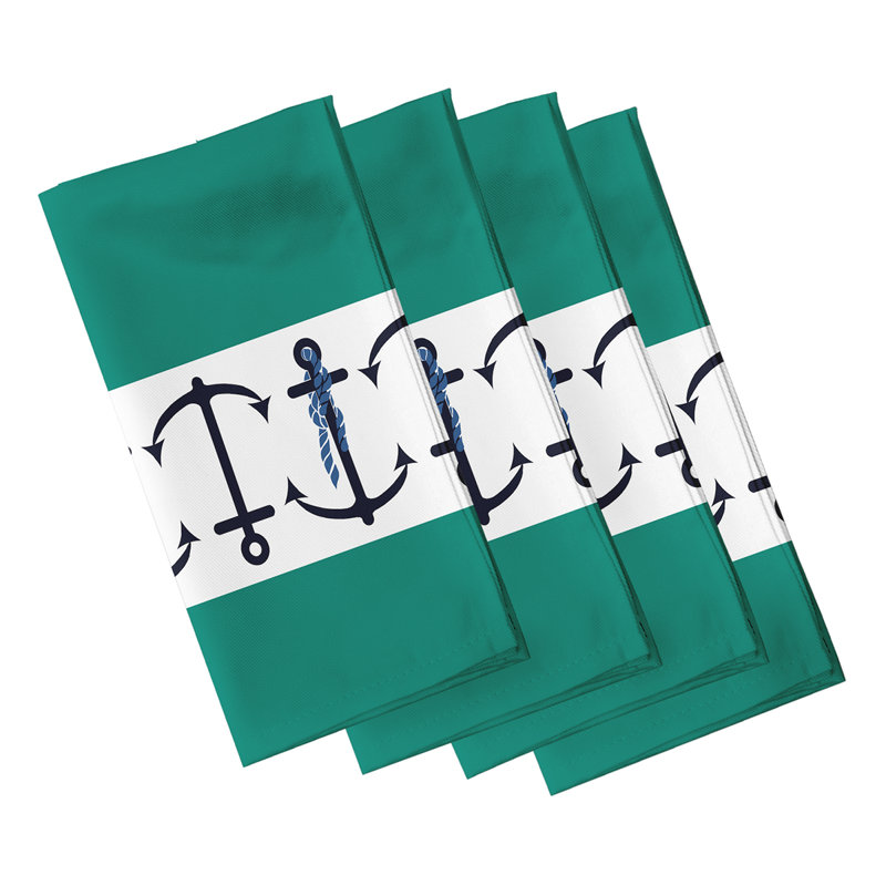 Hargrove Anchor Stripe Napkins, Green