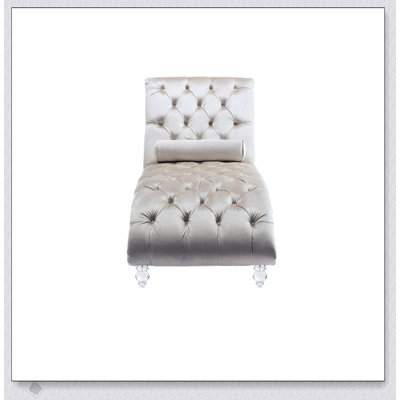 Velvet Chaise Lounge Indoor, Button-Tufted Upholstered Comfort With Pillow For Versatile Home Use