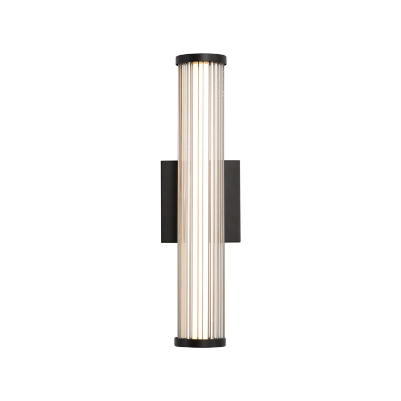 Rodara LED Wall Sconce - Outdoor in Matte Black with Clear Glass Shade, 16.5" H x 3.5" W x 4.75" D