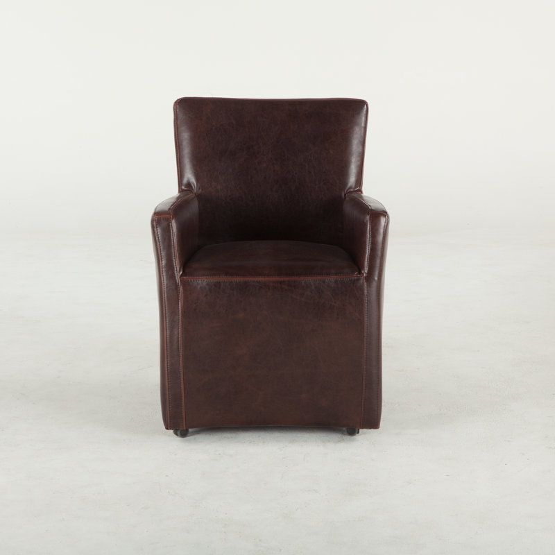 Hamm 19.5'' H Genuine Leather Upholstered Armchair