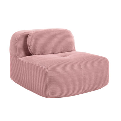 Fauteuil d'angle 1 en velours côtelé rose, avec coussins, courbe lisse, réglable, éponge 32d, repose-pieds allongé pour une assise confortable et un support pour les accoudoirs, siège ergonomique à haute résilience