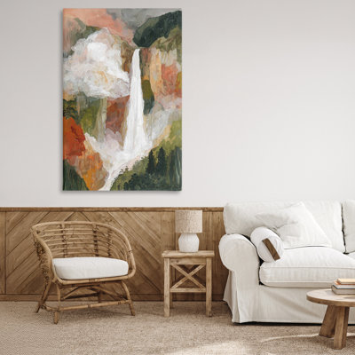 Mountain Waterfall Landscape Canvas, design by Chromatic Storm Studio