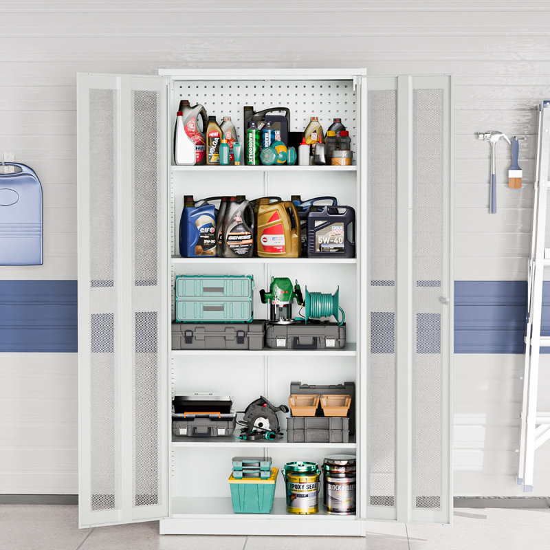 Steel Tool Storage Cabinet With Mesh Door