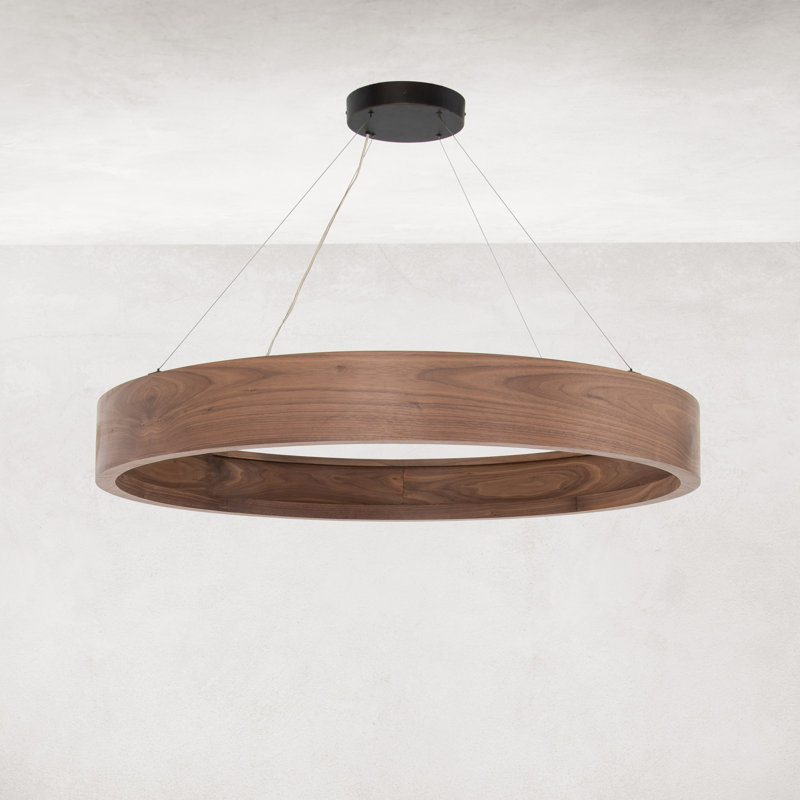 Baum 1 - Light Chandelier, 25" H x 48.5" W x 48.5" D, Dark Walnut