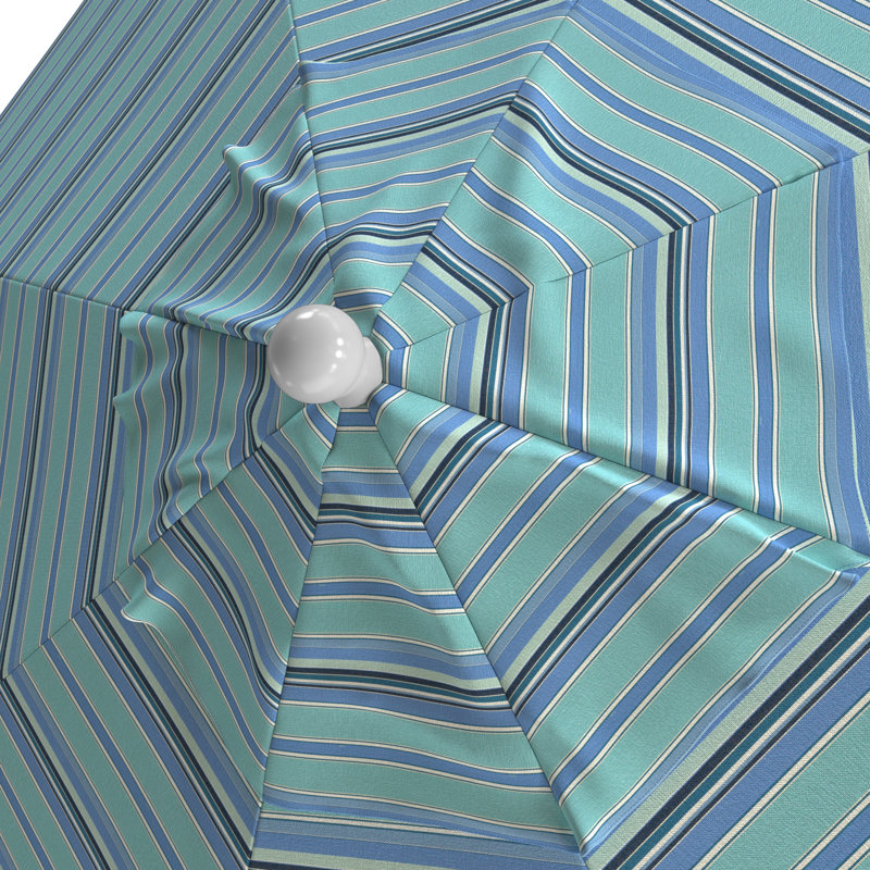 Parasol de marché octogonal 9 pi Willa, Sunbrella® Dolce à rayures oasis, Matted White