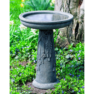 Flores Concrete Pedestal Birdbath