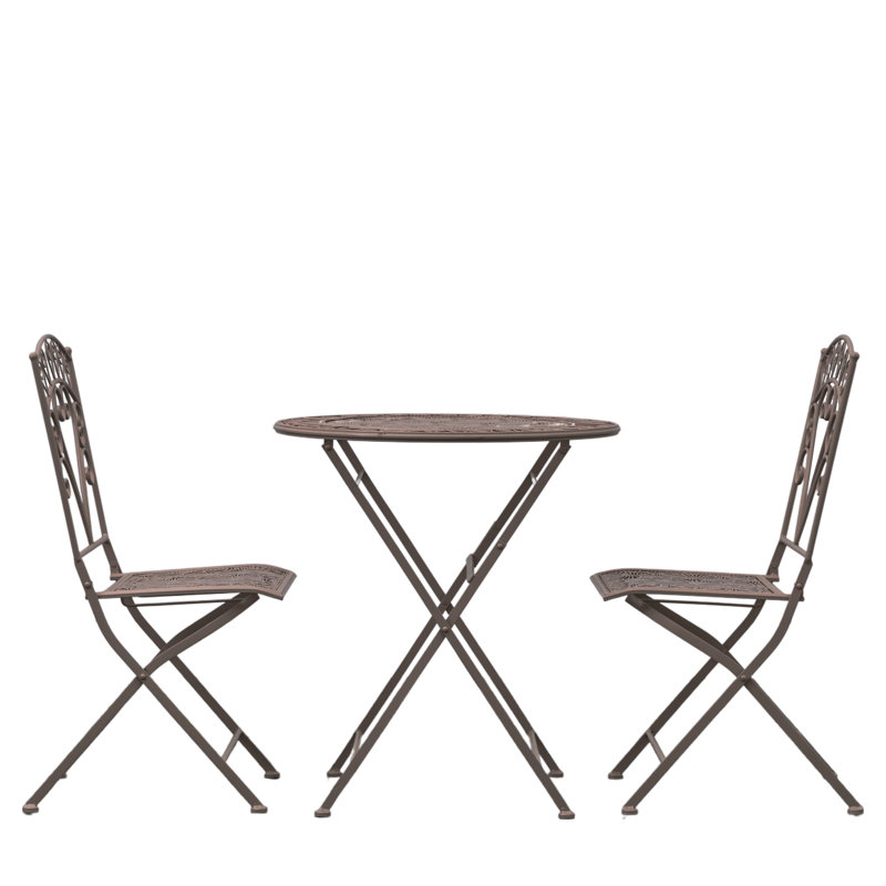Moraby 2 - Person Patio Dining Set with Round Table, Brown