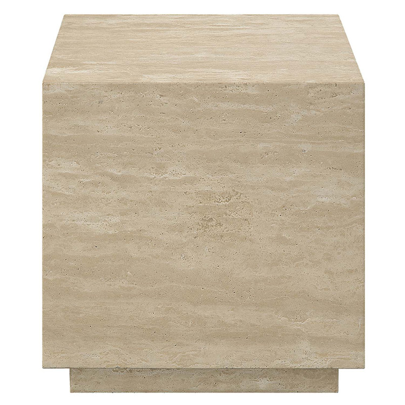 Table de bout Deon, travertin beige