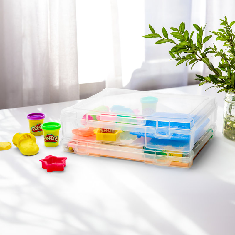  Paquet de 1 boîte de rangement transparent épais et empilable