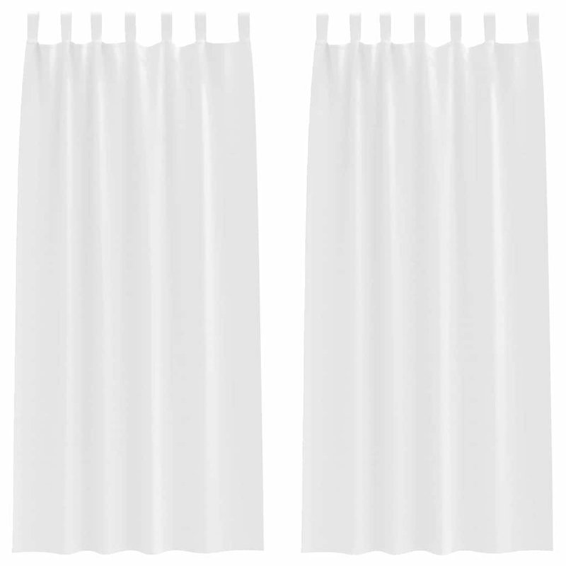 Curtains With Curtains 2 Pcs Polyester, 225cm Width x 140cm Drop, Pure White