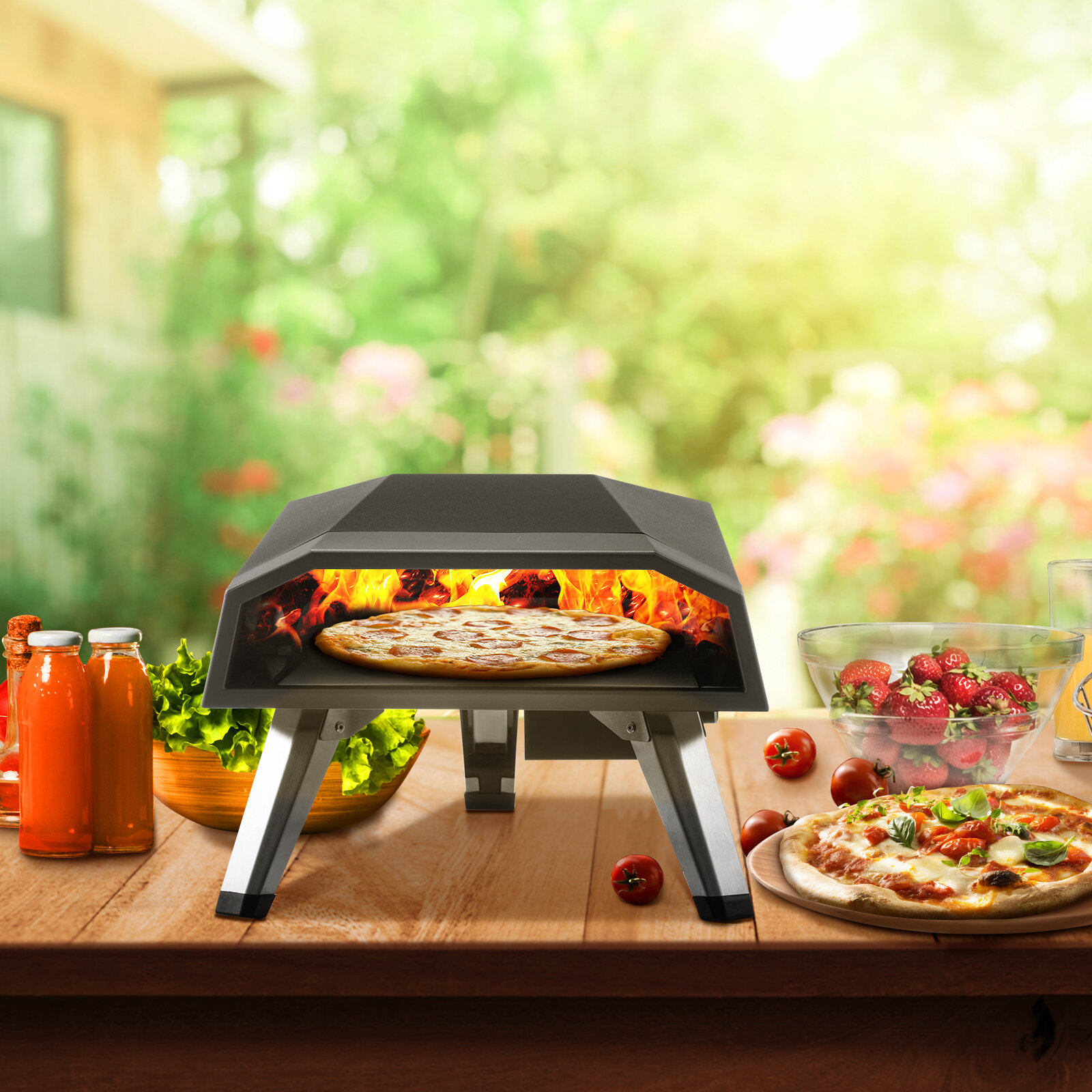 Vicluke Outdoor Portable Propane Gas Pizza Oven CSA Approved with Wheels,  Foldable Shelf, Handle & Reviews